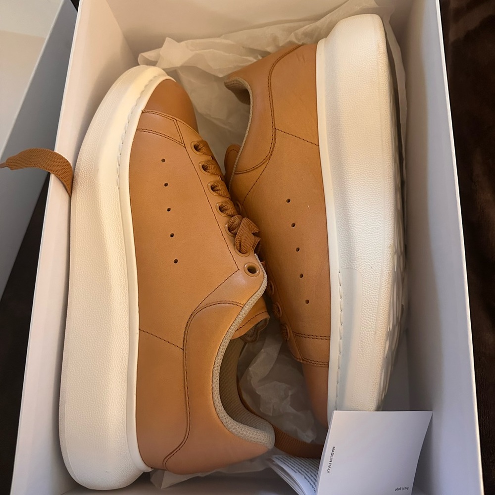Alexander McQueen Tan and White Sneakers